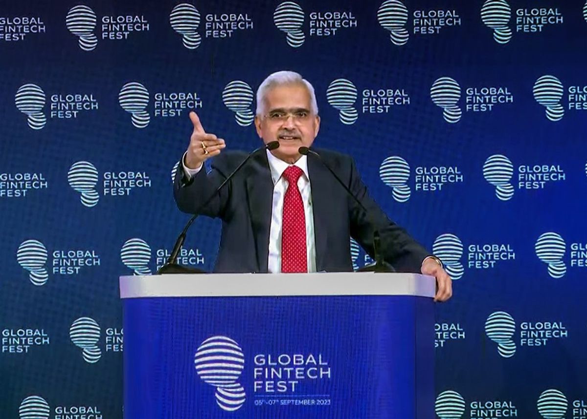 Shaktikanta Das, governor of India's Reserve Bank of India, speaks at the Global Fintech Festival 2023, in Mumbai, India