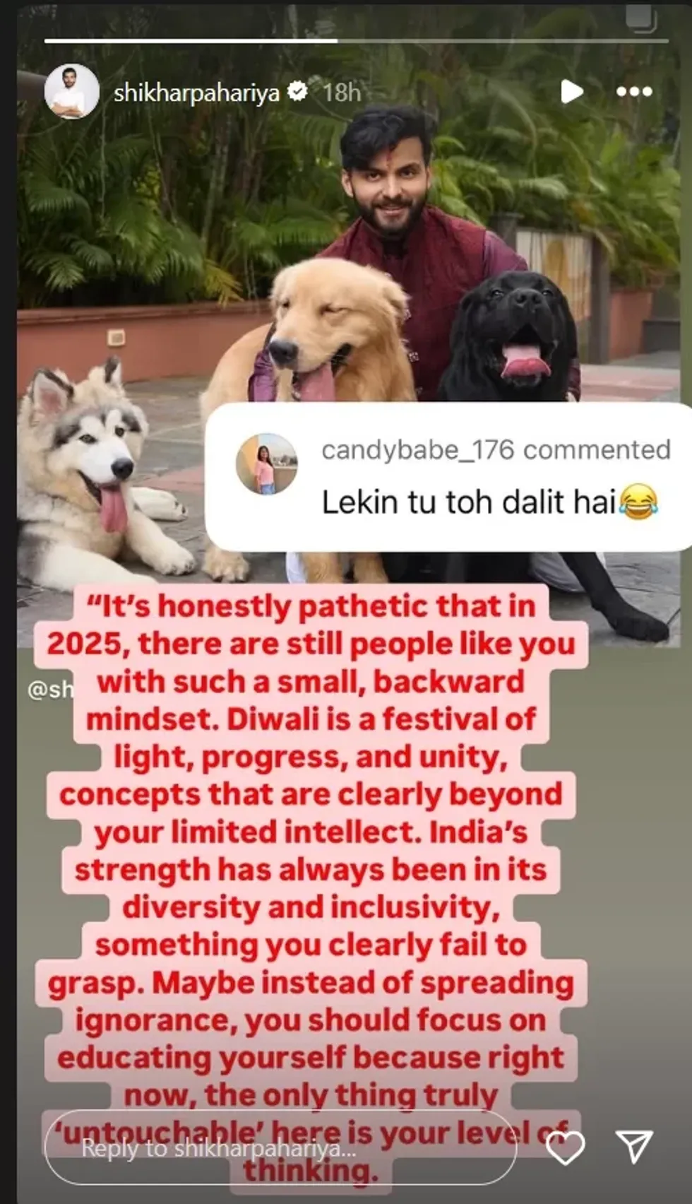 shikar pahariya instagram story