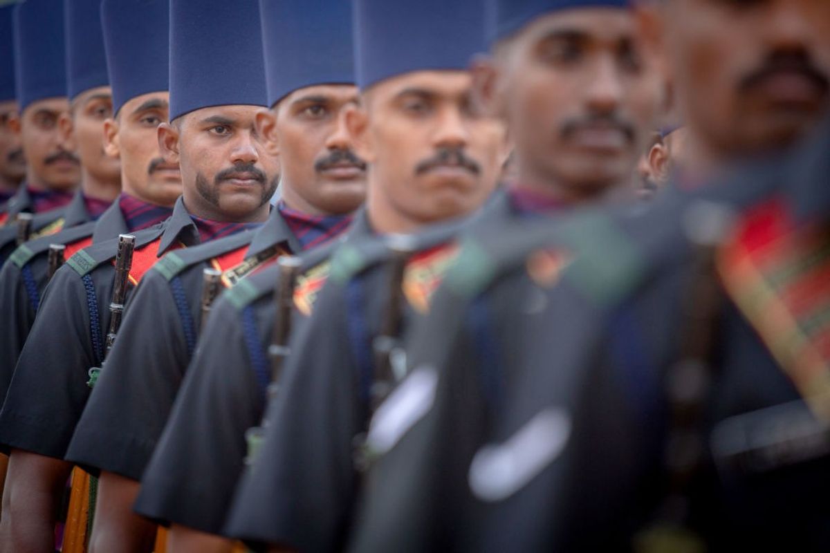 Soldiers from the Madras Sappers of the Indian Army