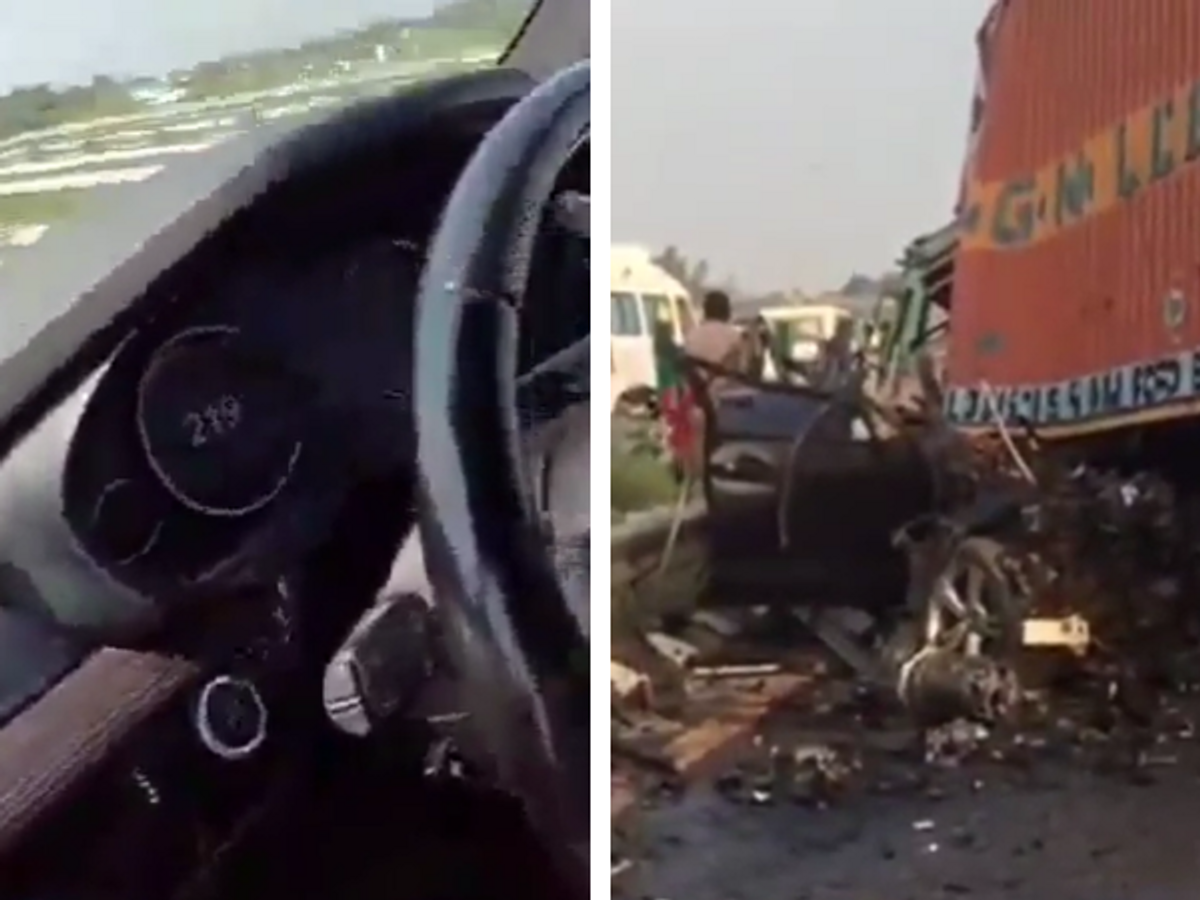 Speeding BMW crashes with lorry in Uttar Pradesh