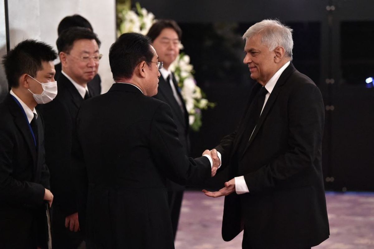 Sri Lankan president Ranil Wickremesinghe in Japan for Shinzo Abe funeral