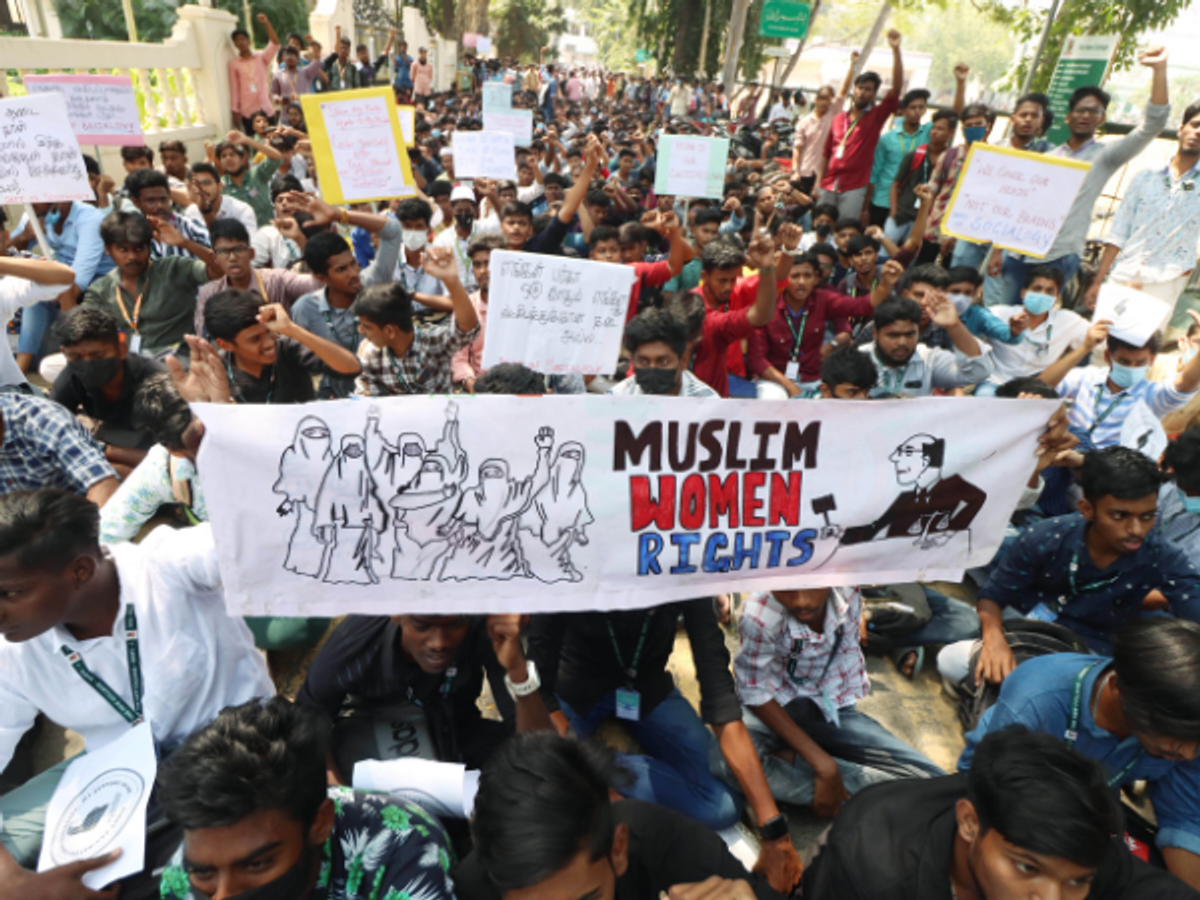 Students protest against hijab ban