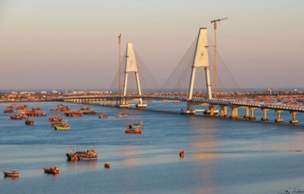 Sudarshan Setu, India's longest cable-stayed bridge, in Gujarat
