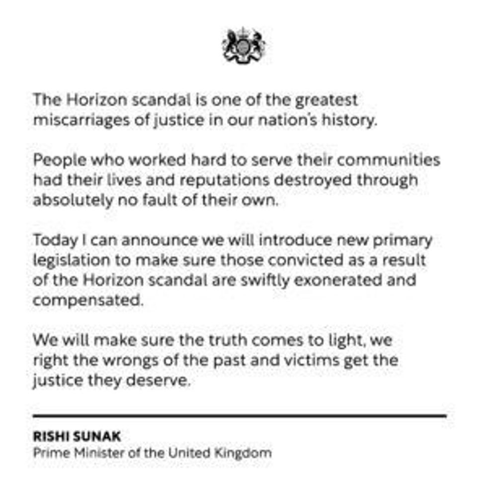 Sunaks twitter post