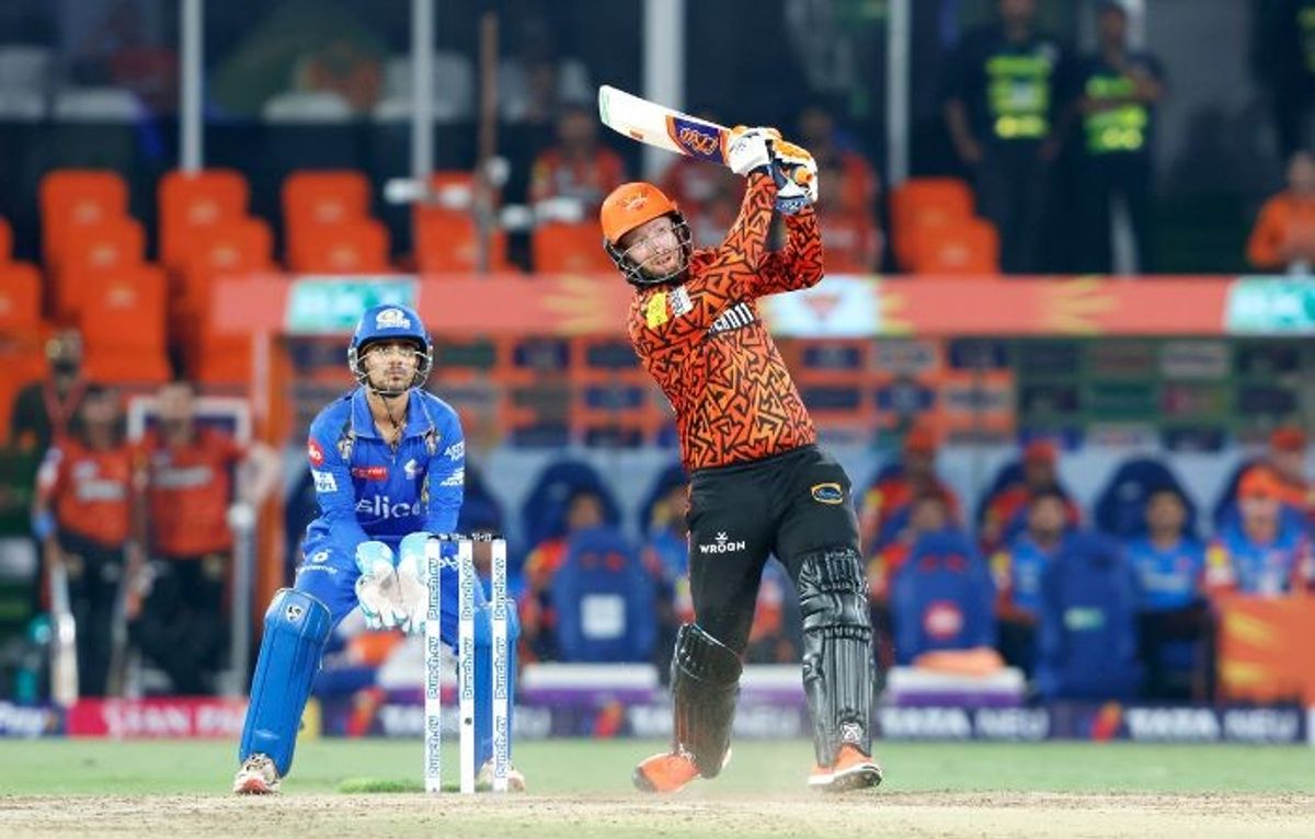 Sunrisers Hyderabad's Heinrich Klaasen plays a big shot in IPL 2024