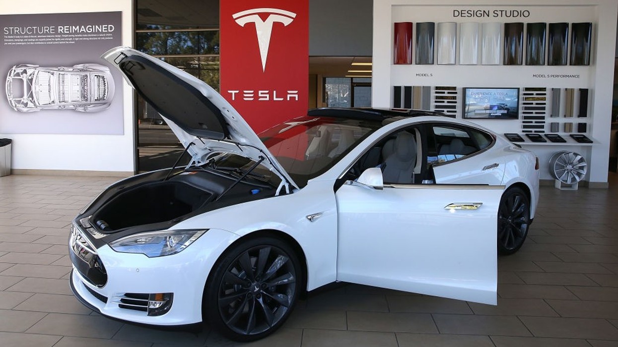 Tesla Model S car at a Tesla showroom on November 5, 2013 in Palo Alto, California