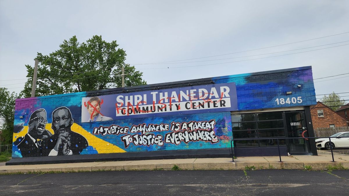 The community centre of Indian-American Congressman Shri Thanedar in Detroit, US, defaced by pro-Palestine graffiti. .