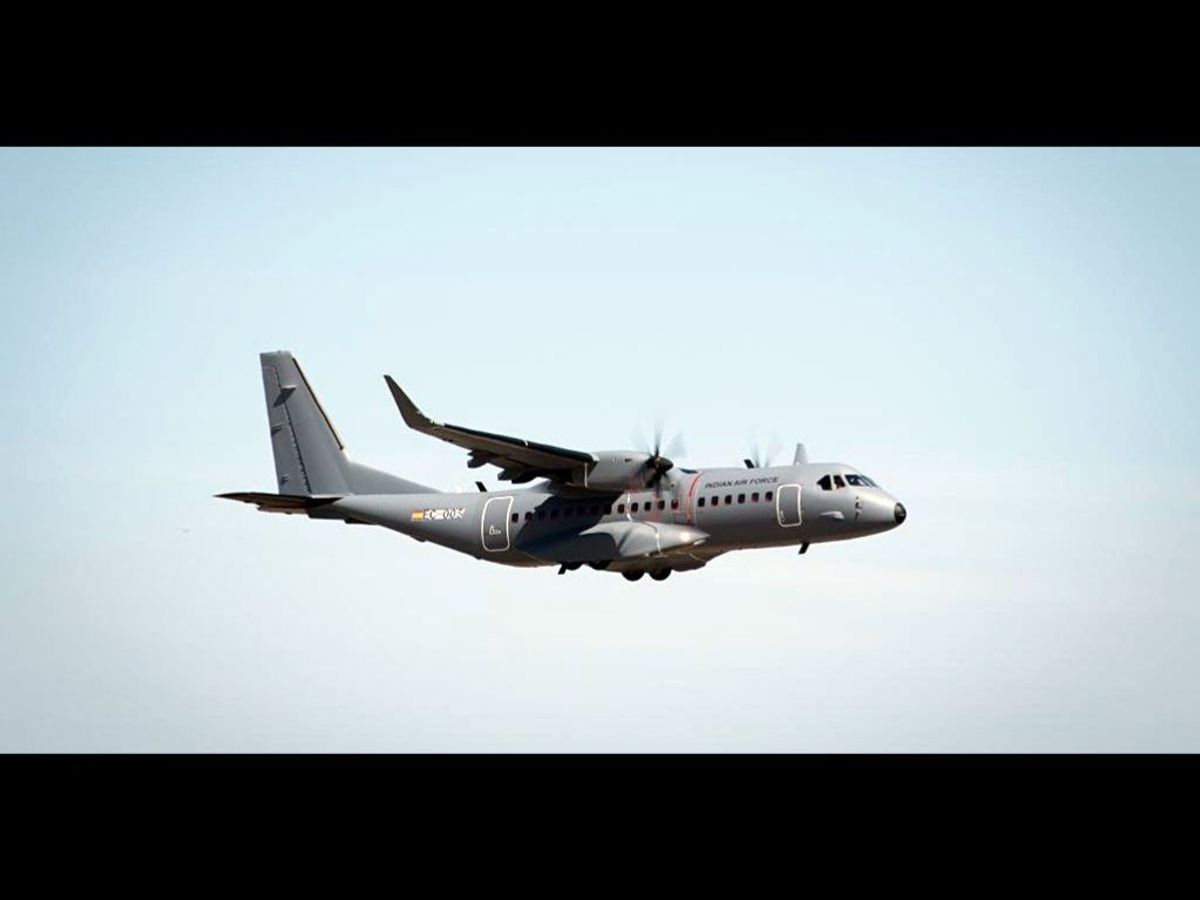 The first C295 for India successfully completes its maiden flight,