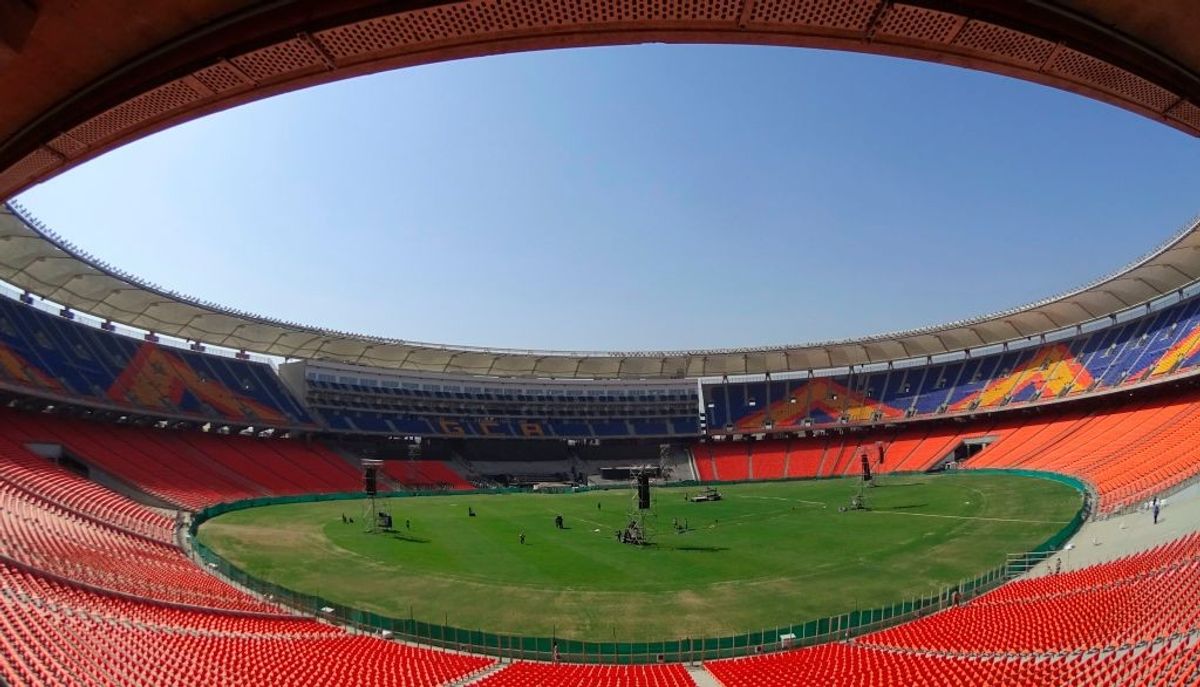 The Narendra Modi Stadium in Ahmedabad, Gujarat