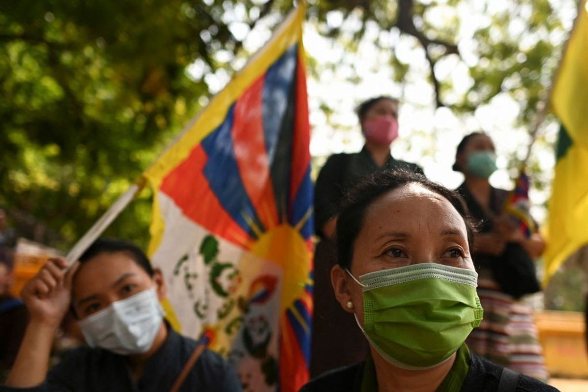 Tibetans protest China