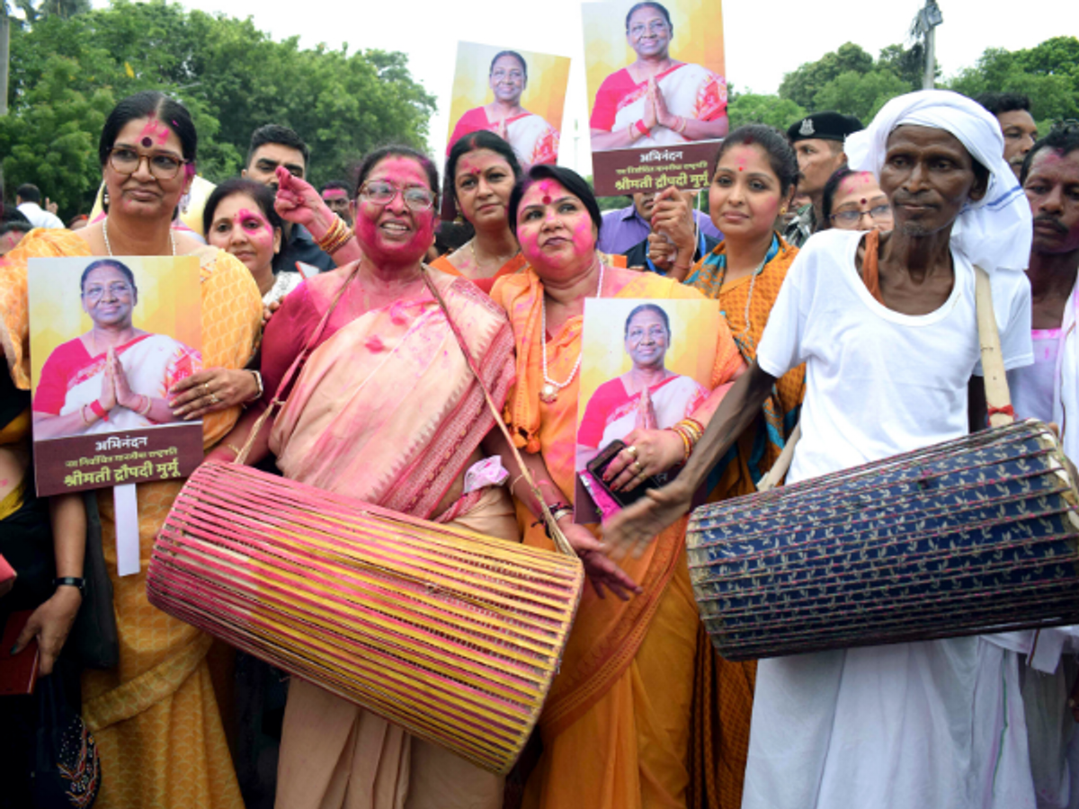 Tribal dance celebrations over Droupadi Murmu winning presidential election