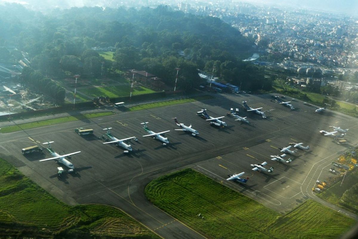 Tribhuvan airport in Kathmandu, Nepal