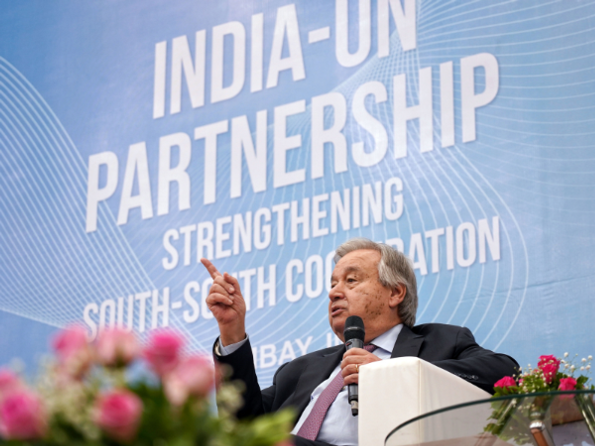 United Nations secretary-general Antonio Guterres in Mumbai, India