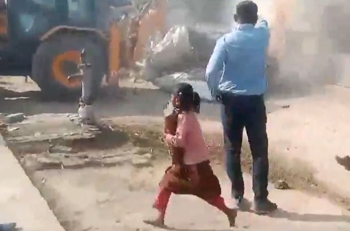 up demolition video girl running