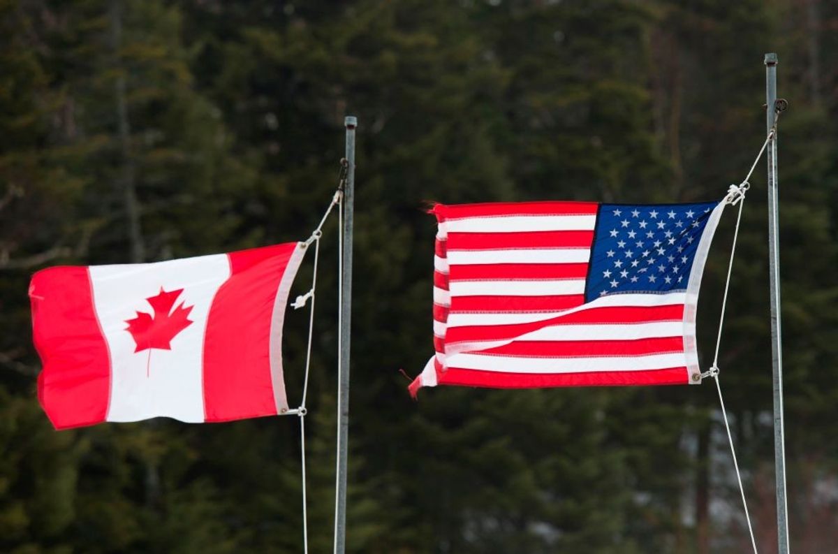 US Canada flags