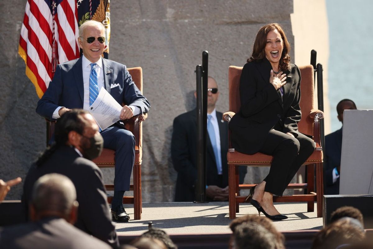 US president Joe Biden, vice president Kamala Harris greet on Diwali