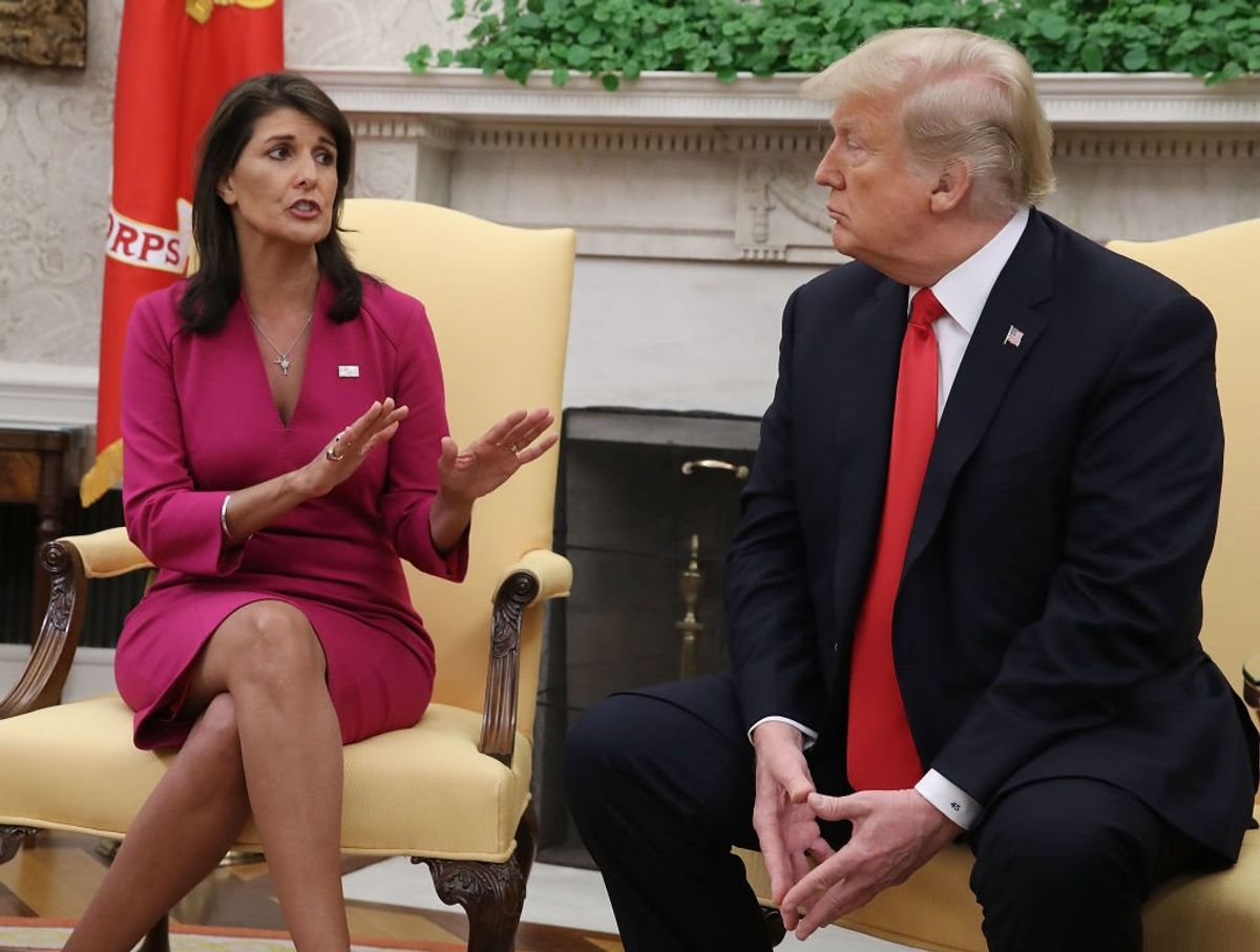 US presidential candidates Nikki Haley and Donald Trump