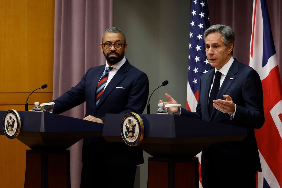 US secretary of state Antony Blinken (R) with British foreign secretary James Cleverly