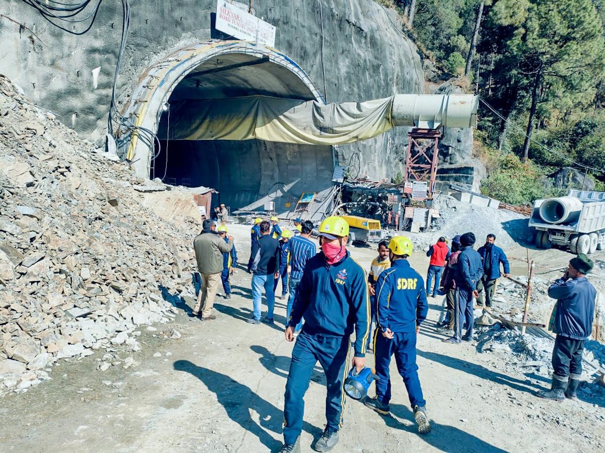 At least 40 workers trapped as tunnel collapses in northern India