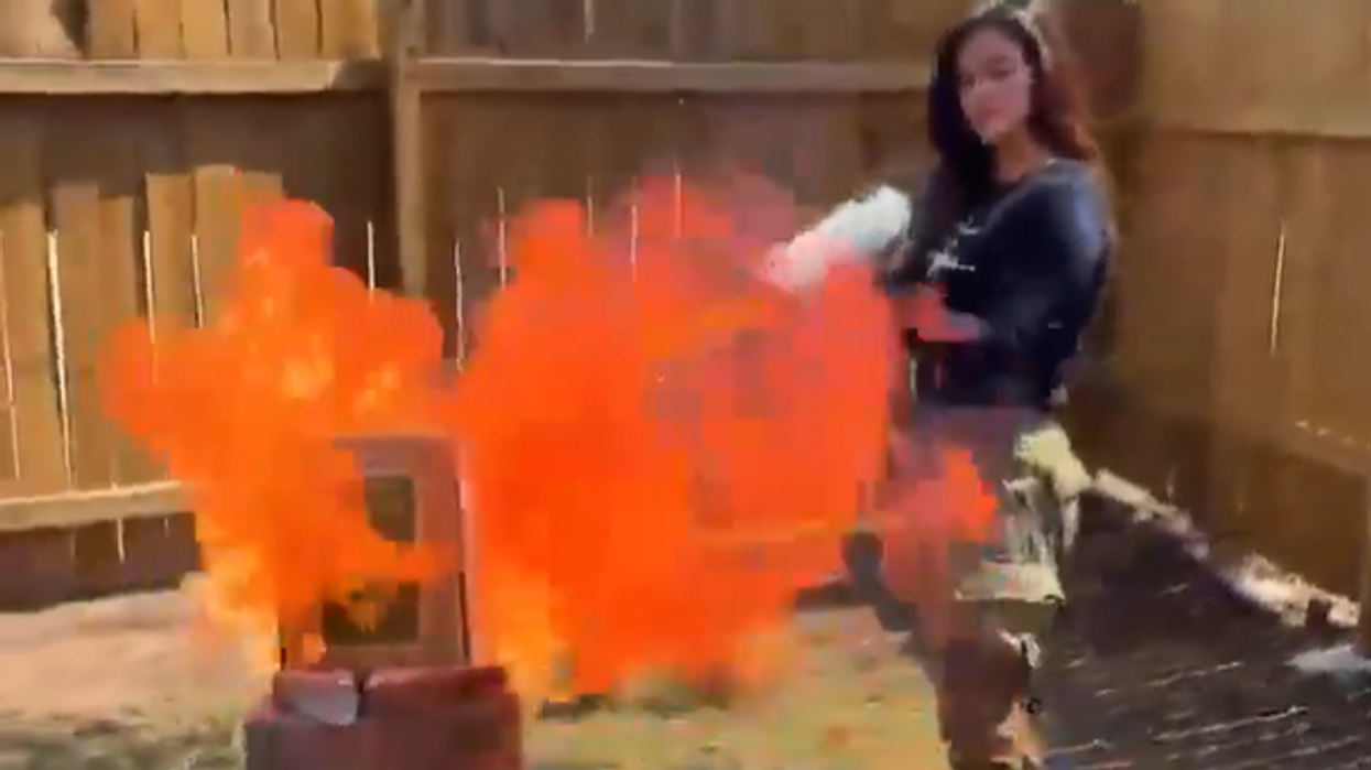 Valentina Gomez Burning Quran in Texas