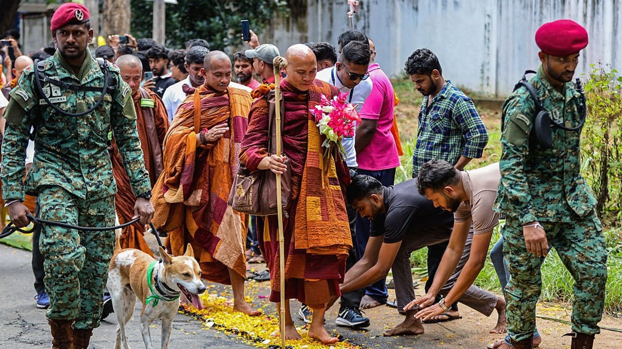 Monks and a stray dog turn a Sri Lankan journey into a global symbol of peace