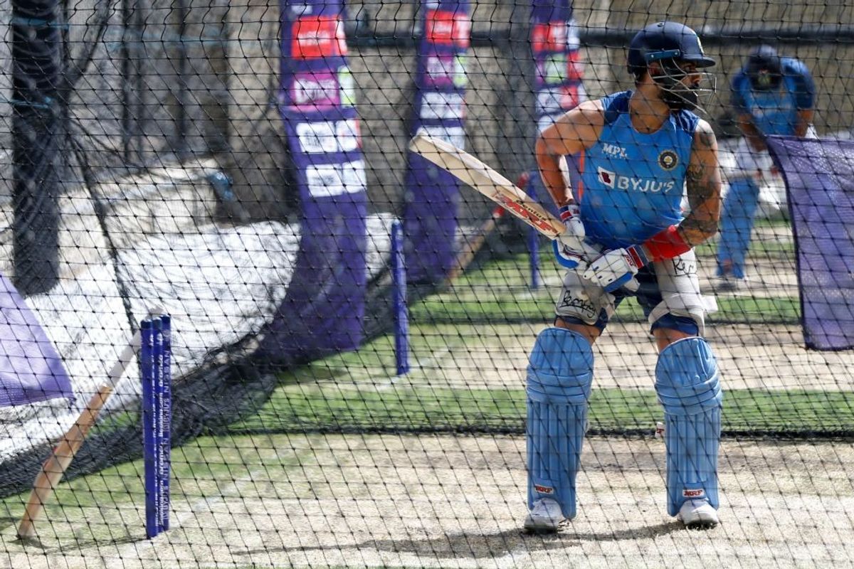 Virat Kohli bats during practice session in Adelaide