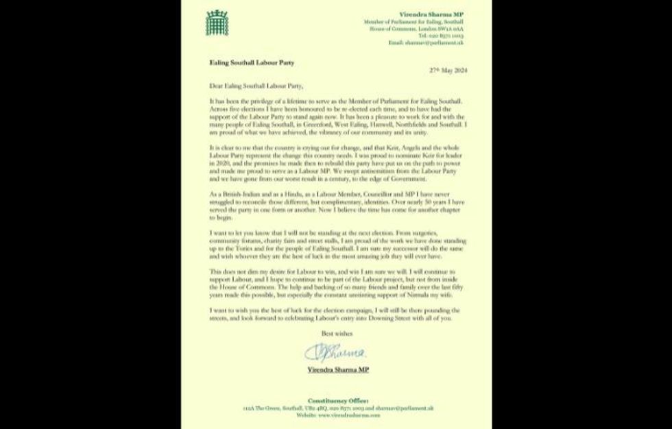 Virendra Sharma MP has decided not to seek re-election in 2024 general election