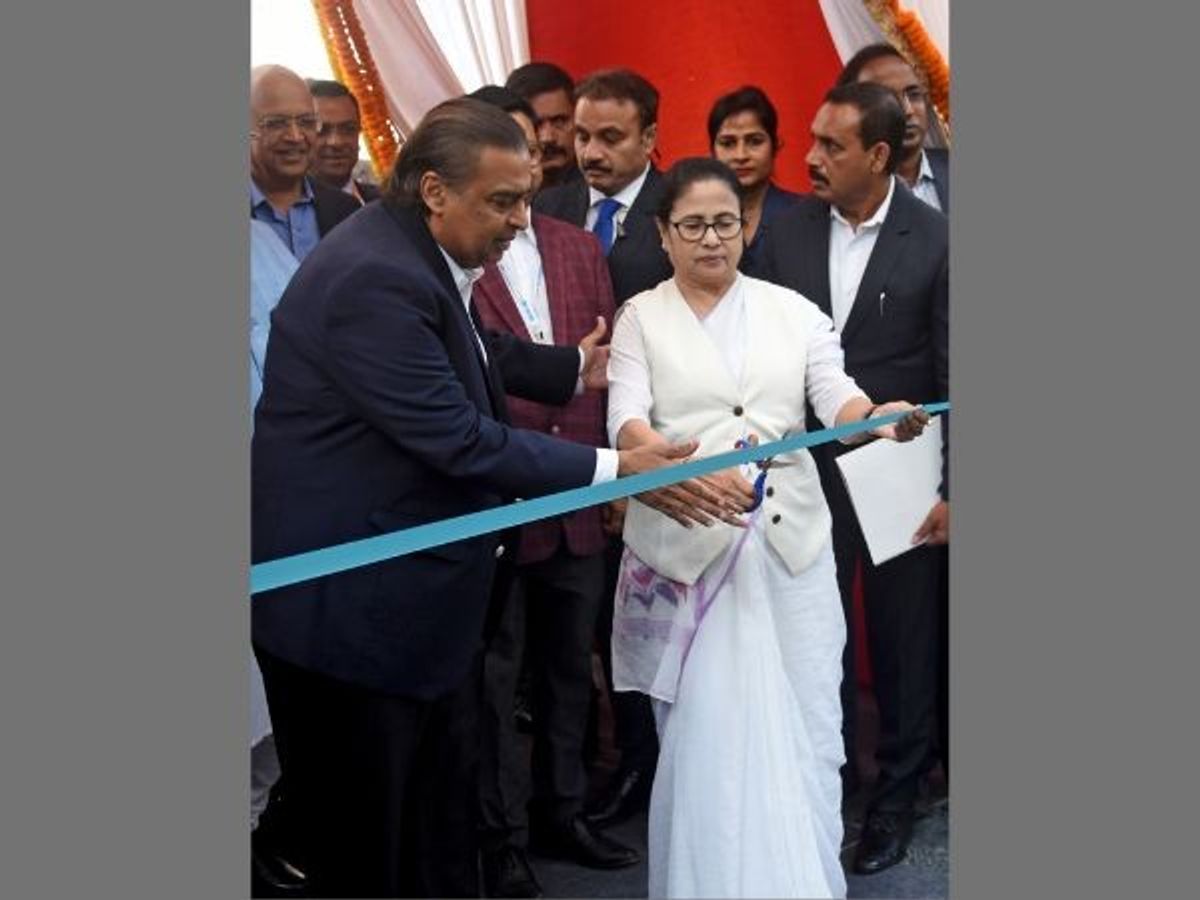 West Bengal chief minister Mamata Banerjee with Reliance Industries chairman Mukesh Ambani
