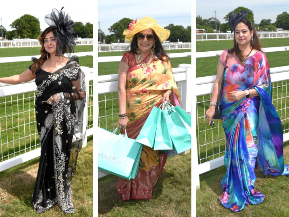 Women in sari at Royal Ascot