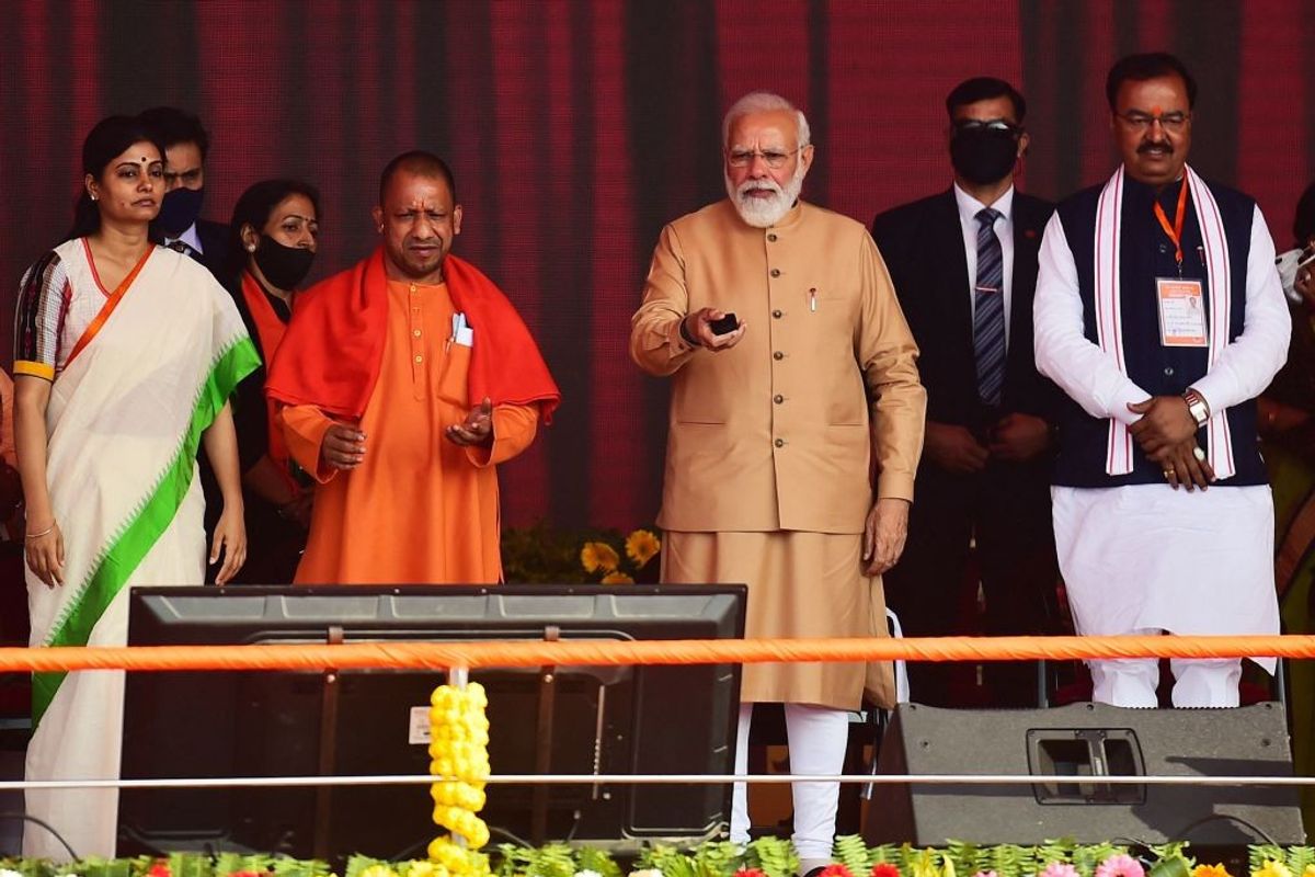 Yogi Adityanath with Narendra Modi