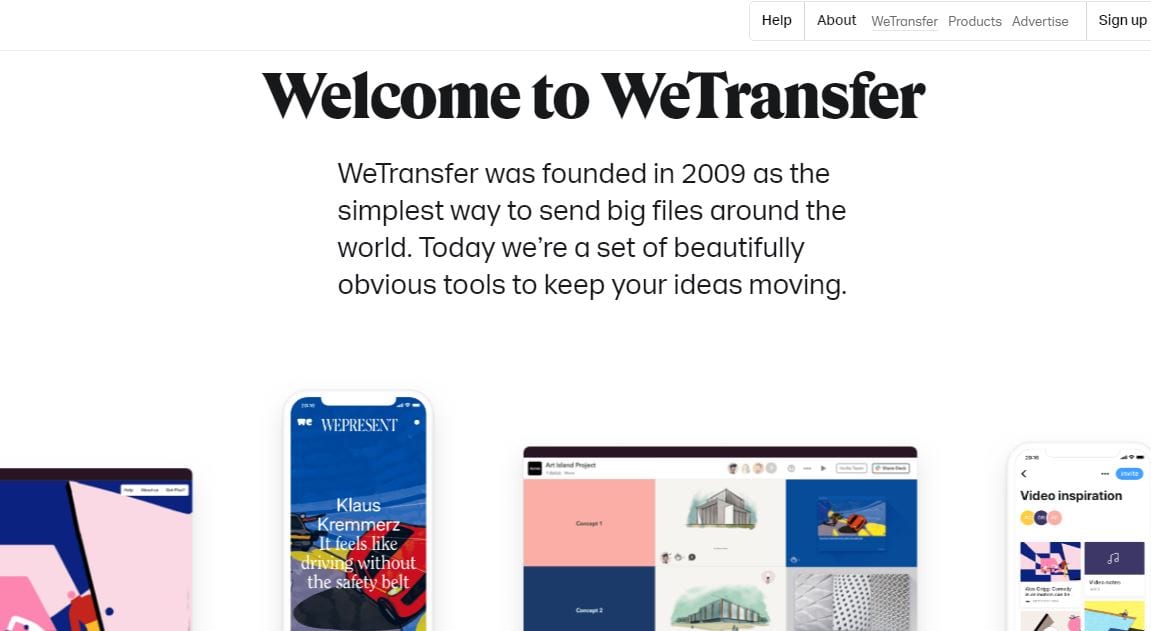 wetransfer website