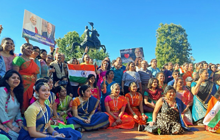 NRIs perform dance outside White House to welcome Modi