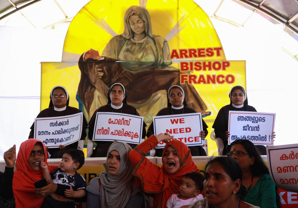 Protest against Bishop Franco Mulakkal