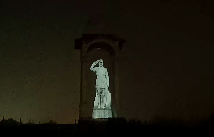 Netaji Subhas Chandra Bose hologram statue