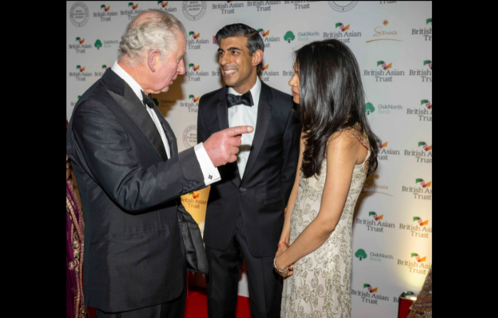 Prince Charles, Rishi Sunak and Akshata Murthy