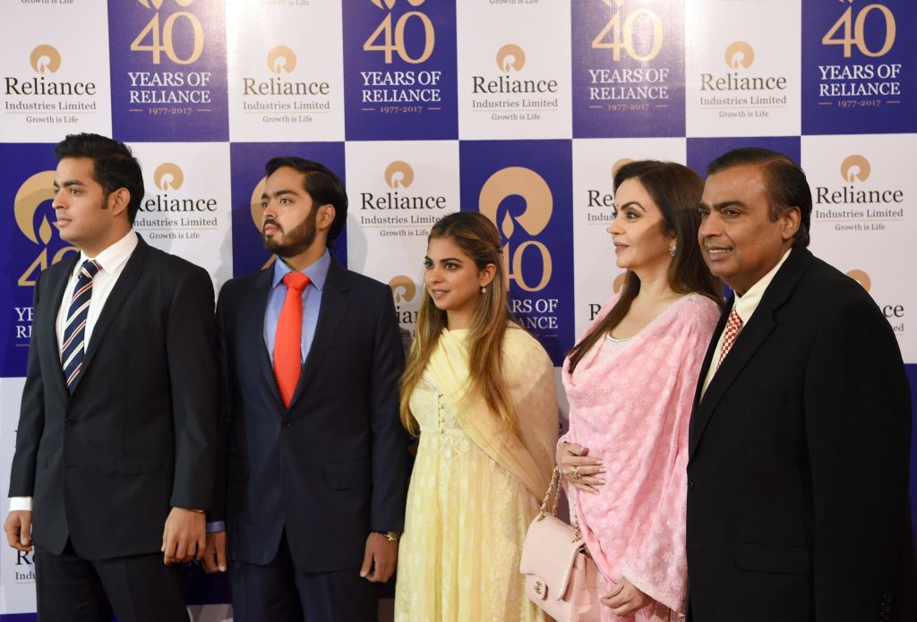 Mukesh Ambani and family