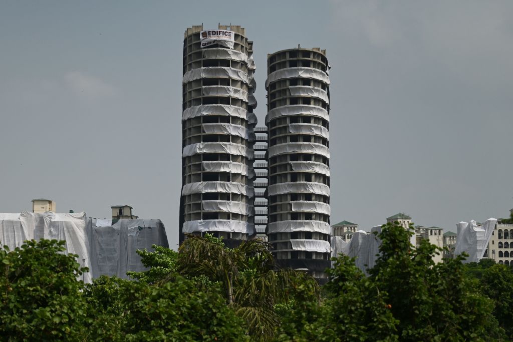 The 'Twin Towers' in Noida, India,before their demolition