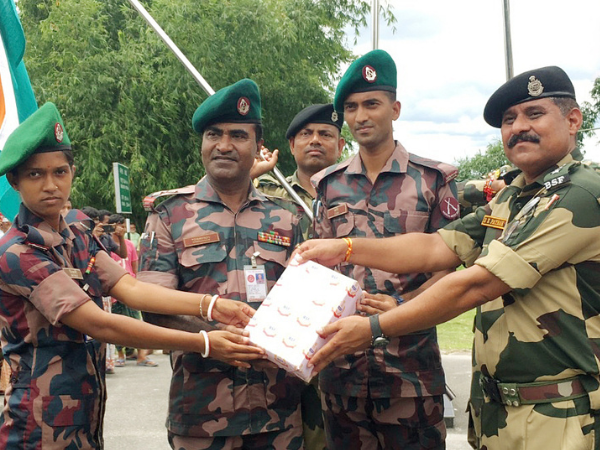 India Bangladesh troops exchange sweets