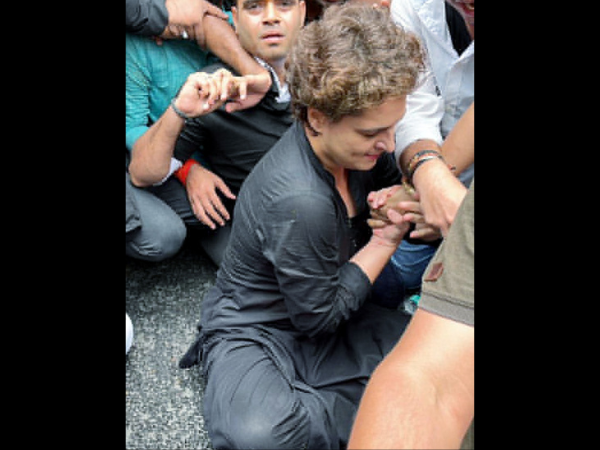 Priyanka Gandhi Vadra at Congress protest