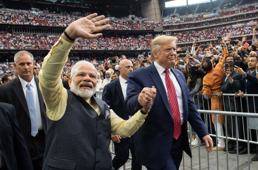 Indian PM Narendra Modi with former US president Donald Trump