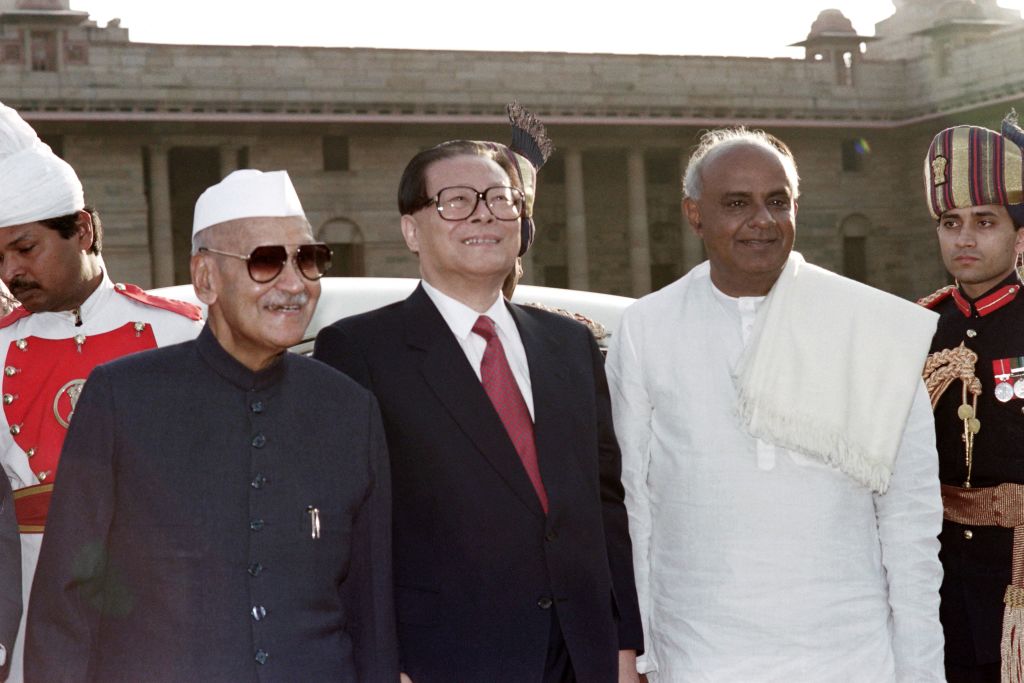 China's former president Ziang Jemin in India in 1996