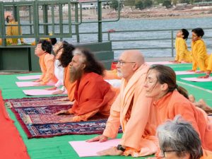Parmarth Niketan holds countdown event to International Day of Yoga 2023