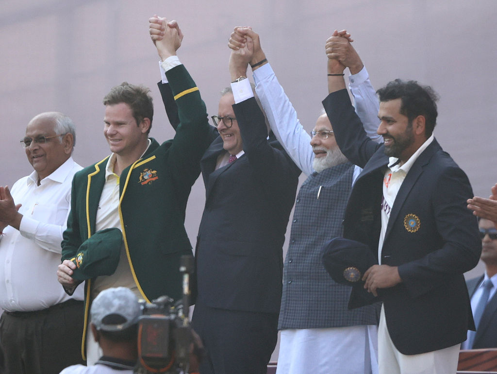 Modi Albanese at India-Australia Test match in Ahmedabad in March 2023