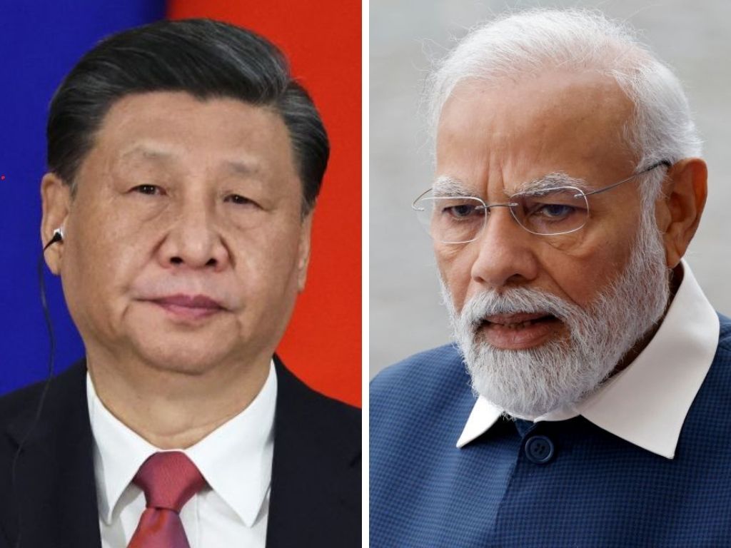 (L-R) Chinese president Xi Jinping and Indian PM Narendra Modi