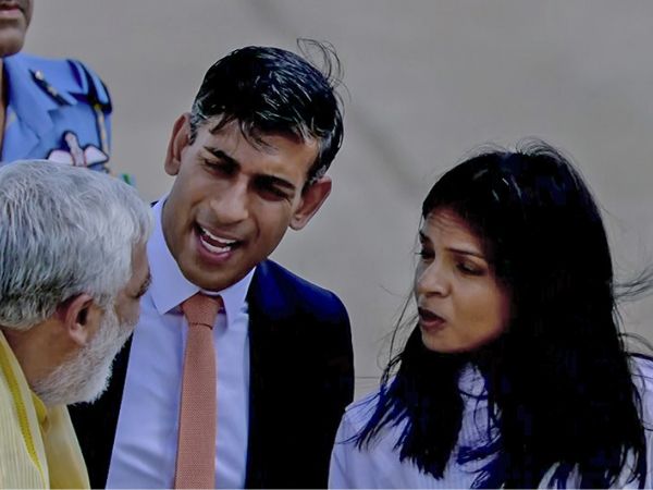 UK prime minister Rishi Sunak and wife Akshata Murty reach India for G209 summit.