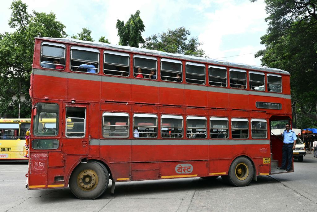 Mumbai's now-defunct iconic red double-decker bus.