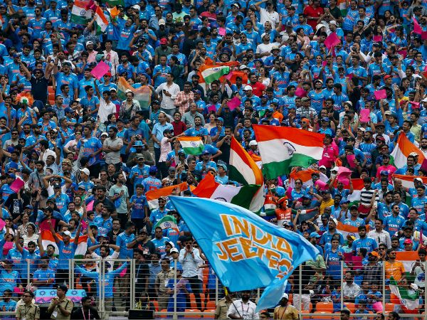 Indian supporters during India-Pakistan World Cup 2023 match in Ahmedabad in India's Gujarat