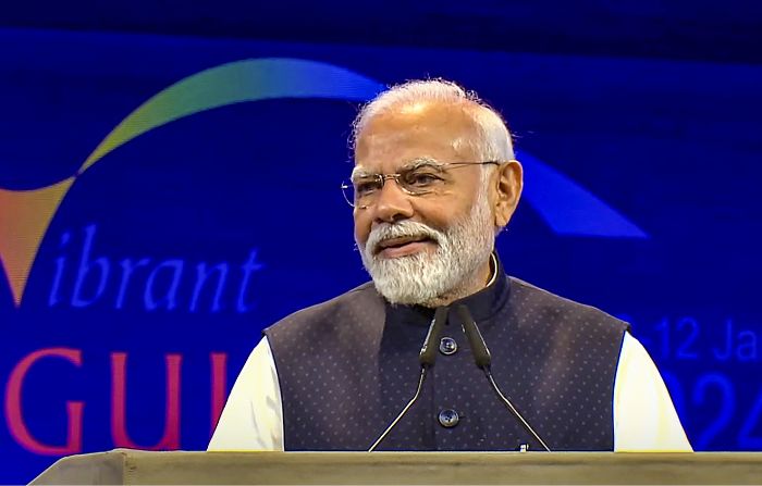 Indian prime minister Narendra Modi addresses Vibrant Gujarat Global Summit