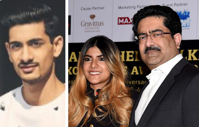 (L-R) Aryaman Birla & Kumar Mangala Birla with Ananya Birla