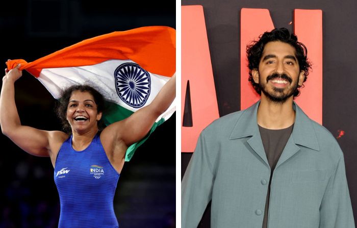 Sakshi Malik (L) and Dev Patel